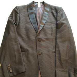 Claiborne Lux Men's Shawl Lapel Tuxedo, sz 42R, color Black, Textured Fabric